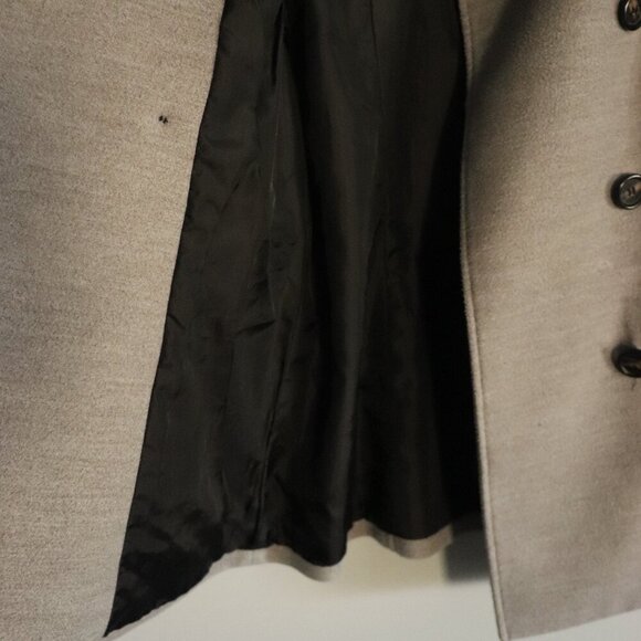 H&M Women's Grey Sz 10 Double-Breasted Lined Collared Long Sleeve Pocket Coat - Picture 9 of 15